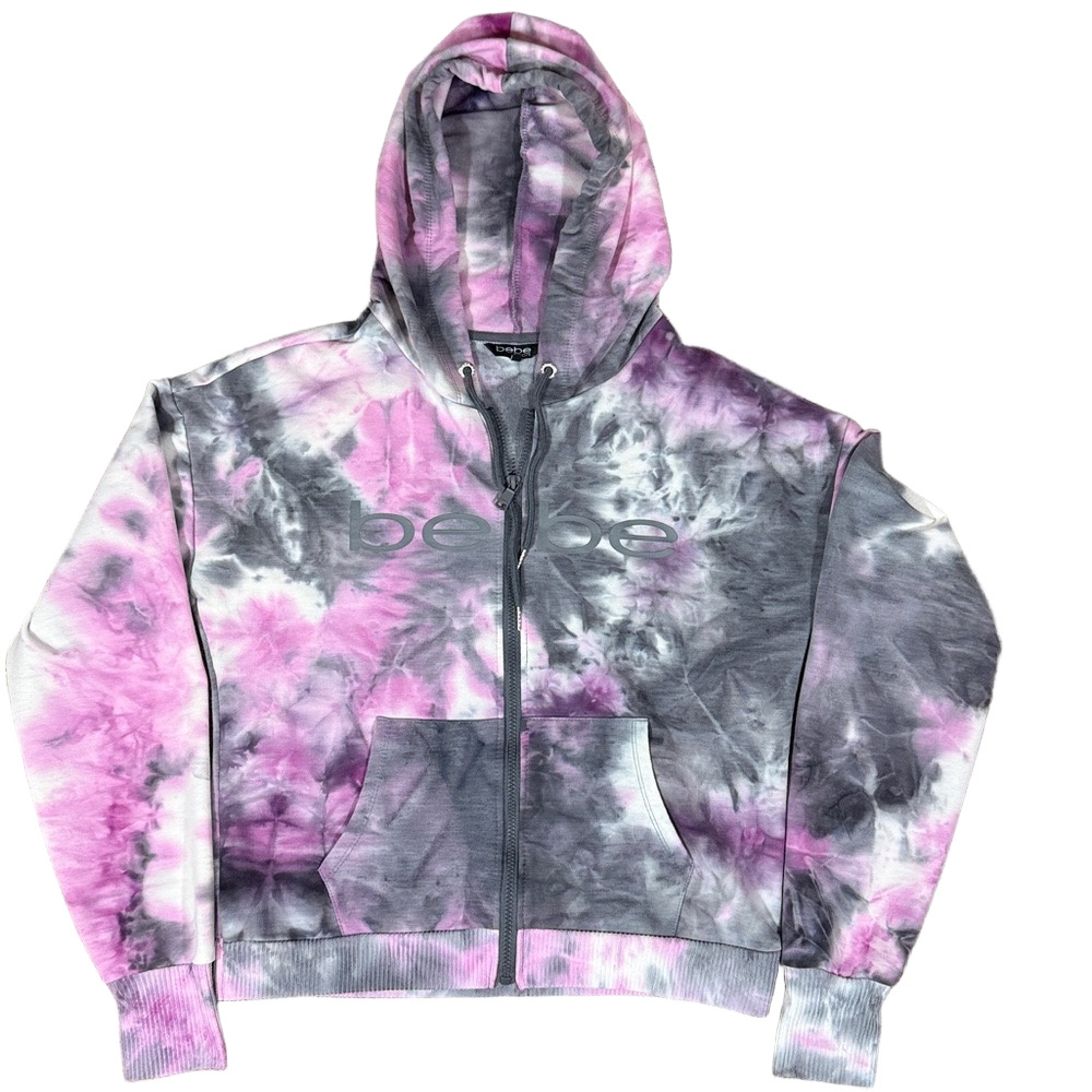 Bebe Sport Tie Dye Hooded Jacket Begonia Gray SKU1141